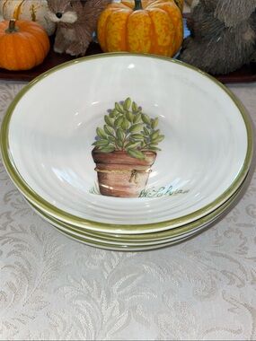 Set of 4 Azzurra Ceramiche Pasta Bowls Made in Italy, New w/o Tags